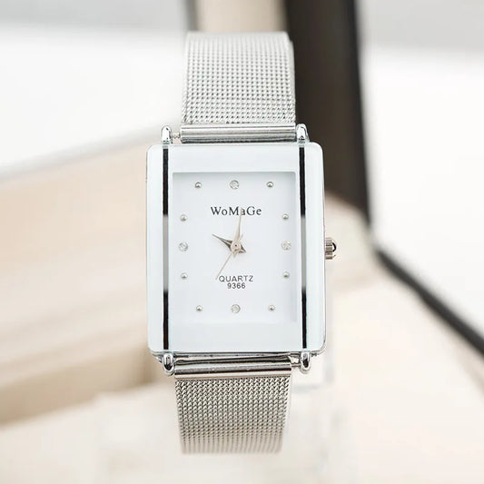 Rectangle Mesh Quartz Women Watch