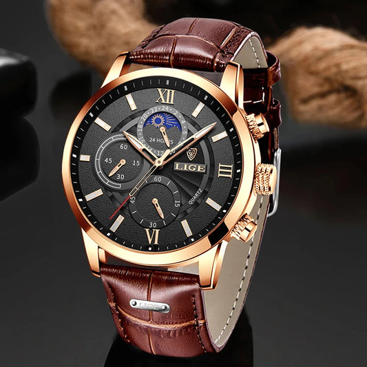 Luxury Leather Quartz Men Watch