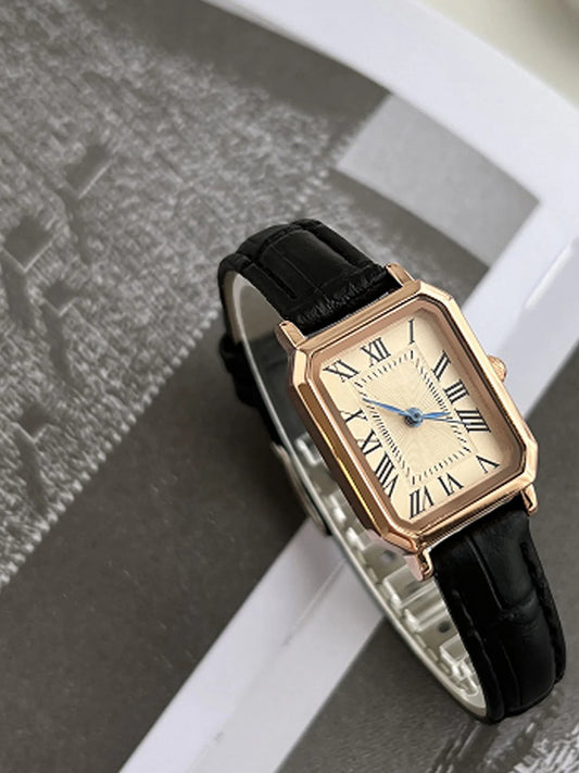 Square Leather Strap Women Watch