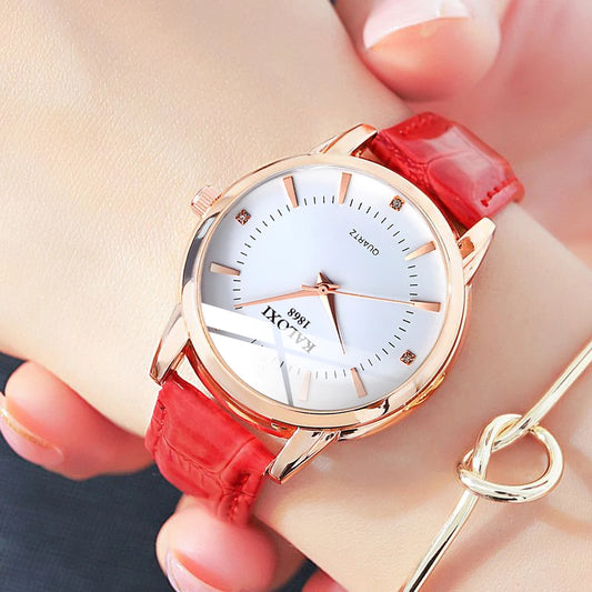 Business Leather Quartz Women Watch