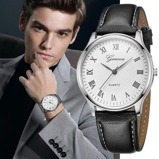 Leather Strap Business Men Watch