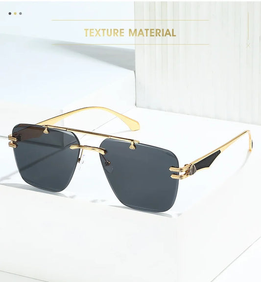 Rimless Pilot Retro Sunglasses