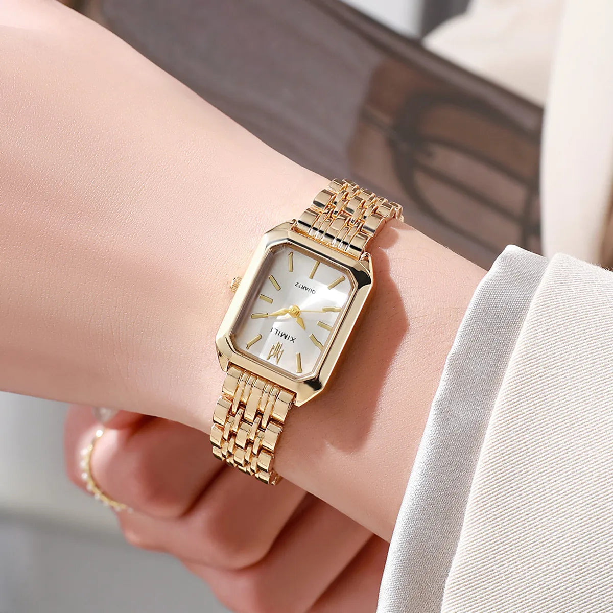 Square Gold Business Women Watch
