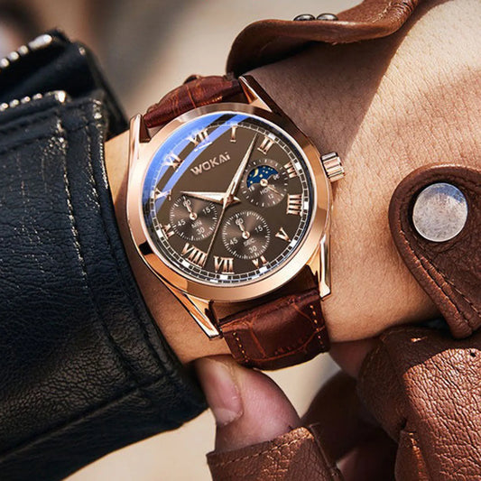 PU Leather Business Men Watch
