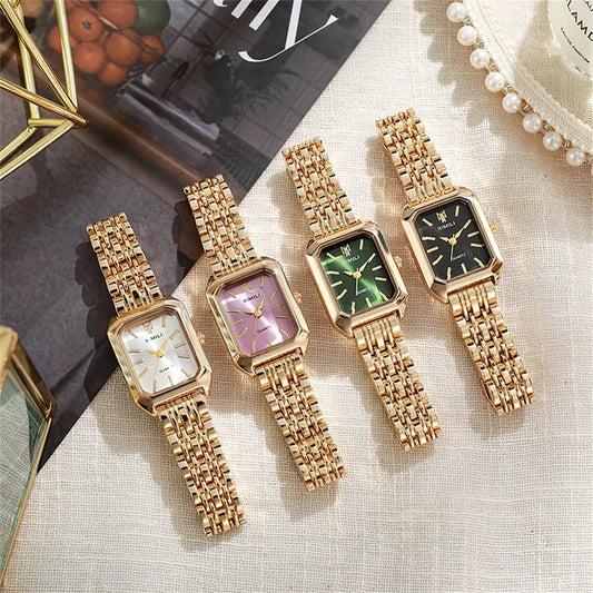 Square Gold Business Women Watch
