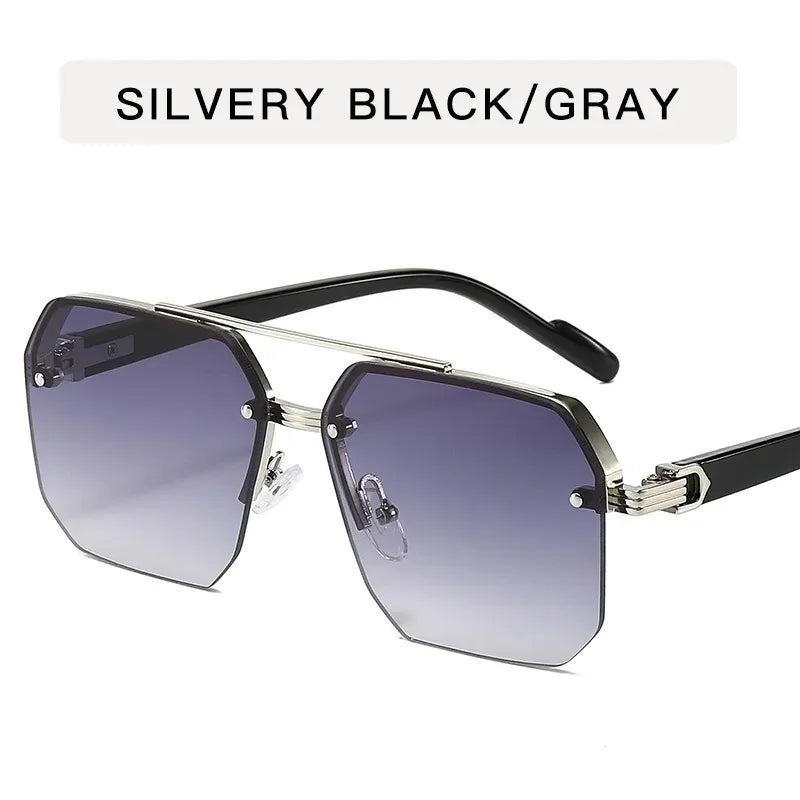 Half Frame Retro Sunglasses