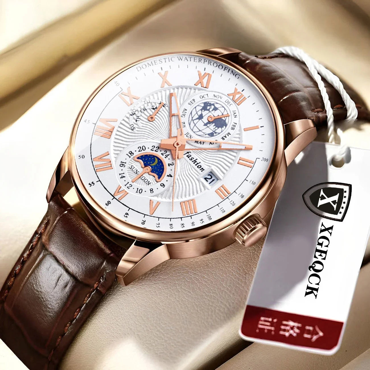 Waterproof Leather Sport Men Watch