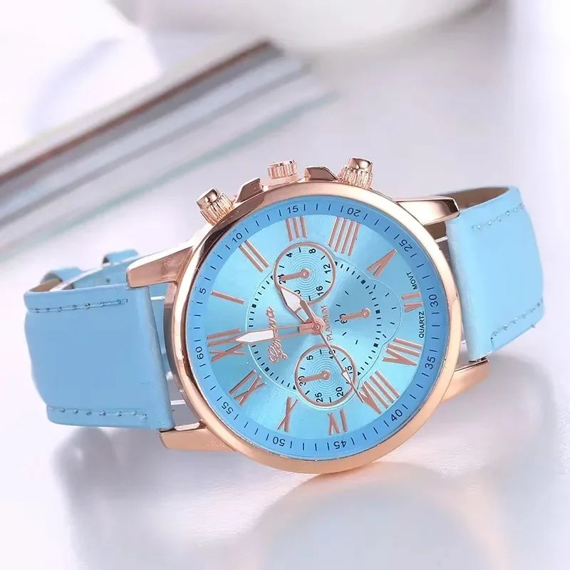 Minimal Leather Dress Women Watch