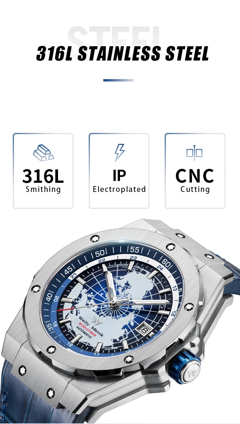 World Time Automatic Men Watch