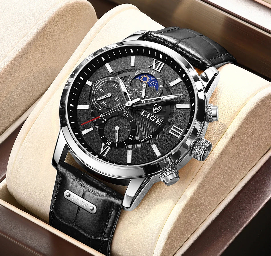 Luxury Leather Quartz Men Watch