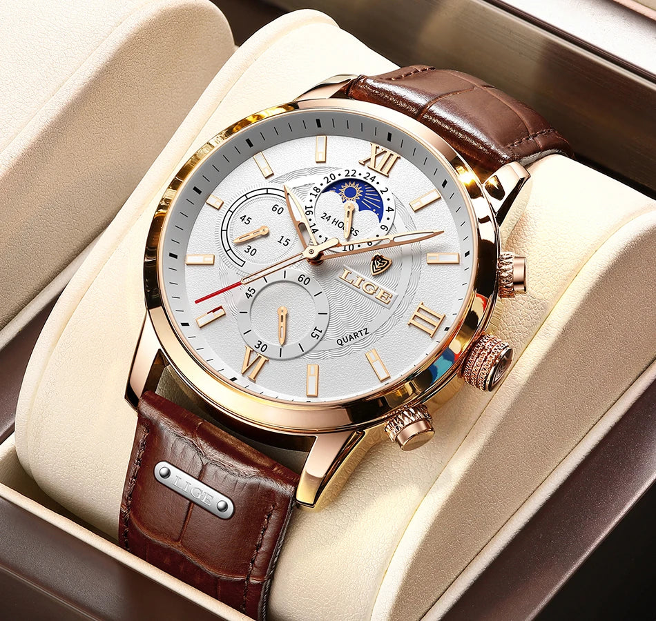 Luxury Leather Quartz Men Watch