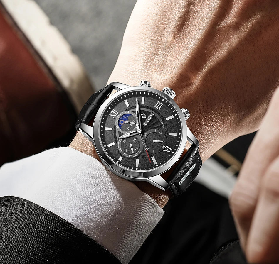 Luxury Leather Quartz Men Watch