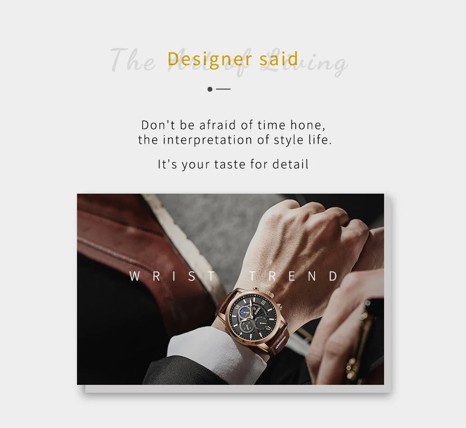 Luxury Leather Quartz Men Watch