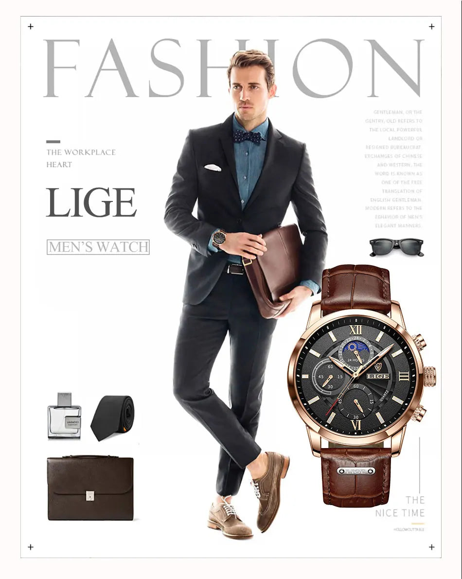 Luxury Leather Quartz Men Watch