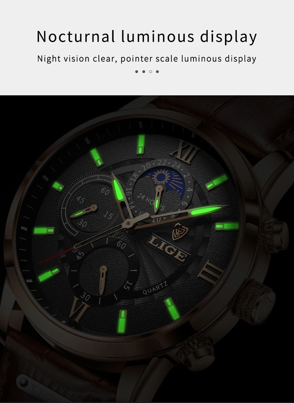 Luxury Leather Quartz Men Watch