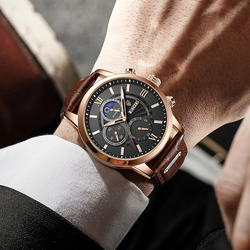 Luxury Leather Quartz Men Watch