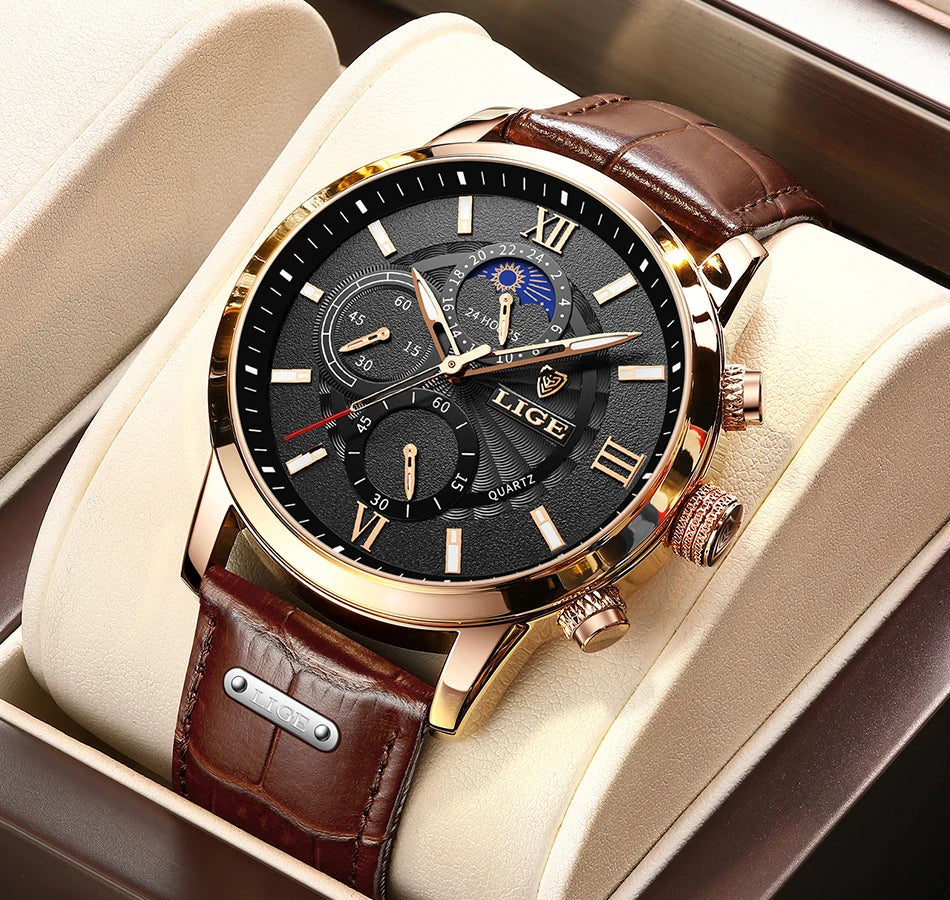 Luxury Leather Quartz Men Watch
