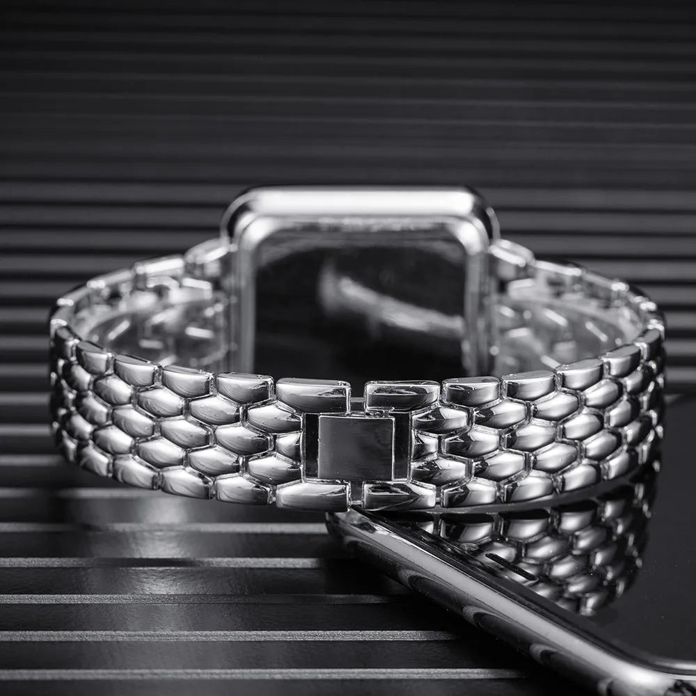 Digital Rhinestone Steel Women Watch