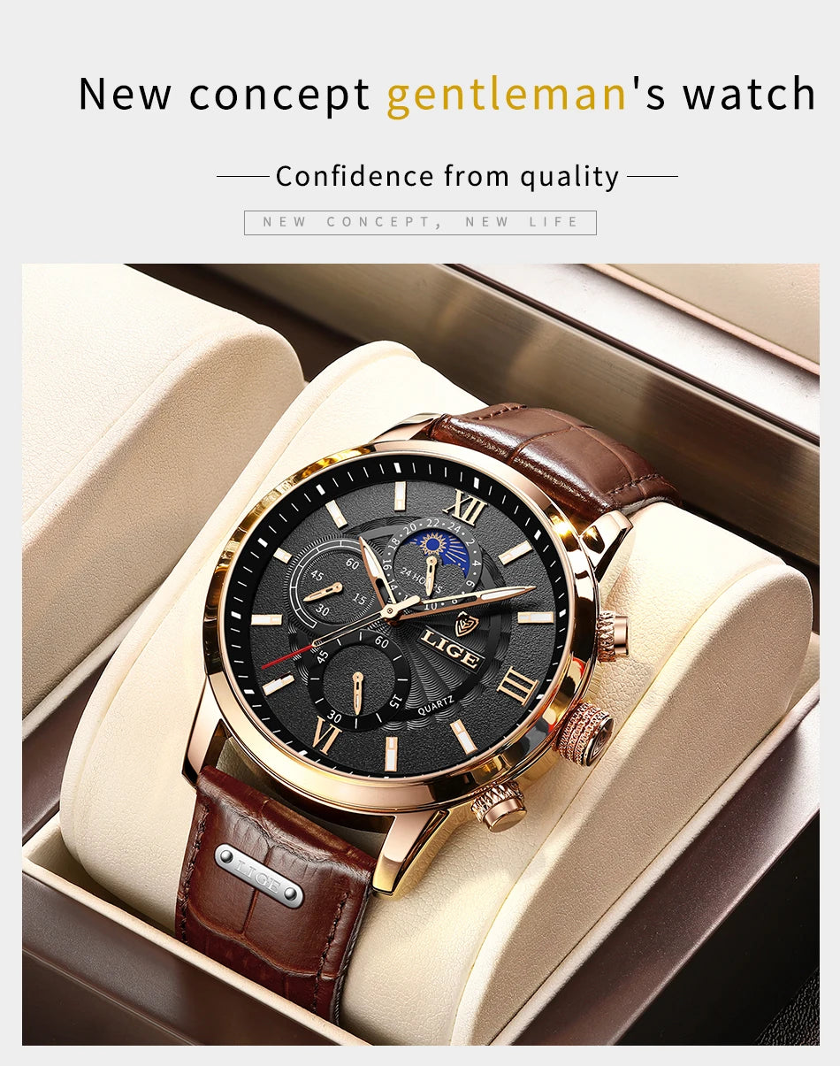 Luxury Leather Quartz Men Watch