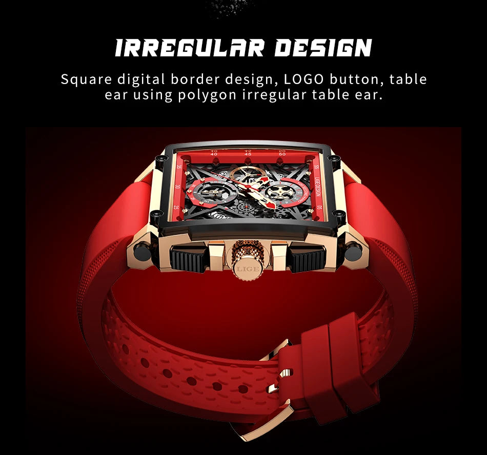 Square Waterproof Quartz Men Watch