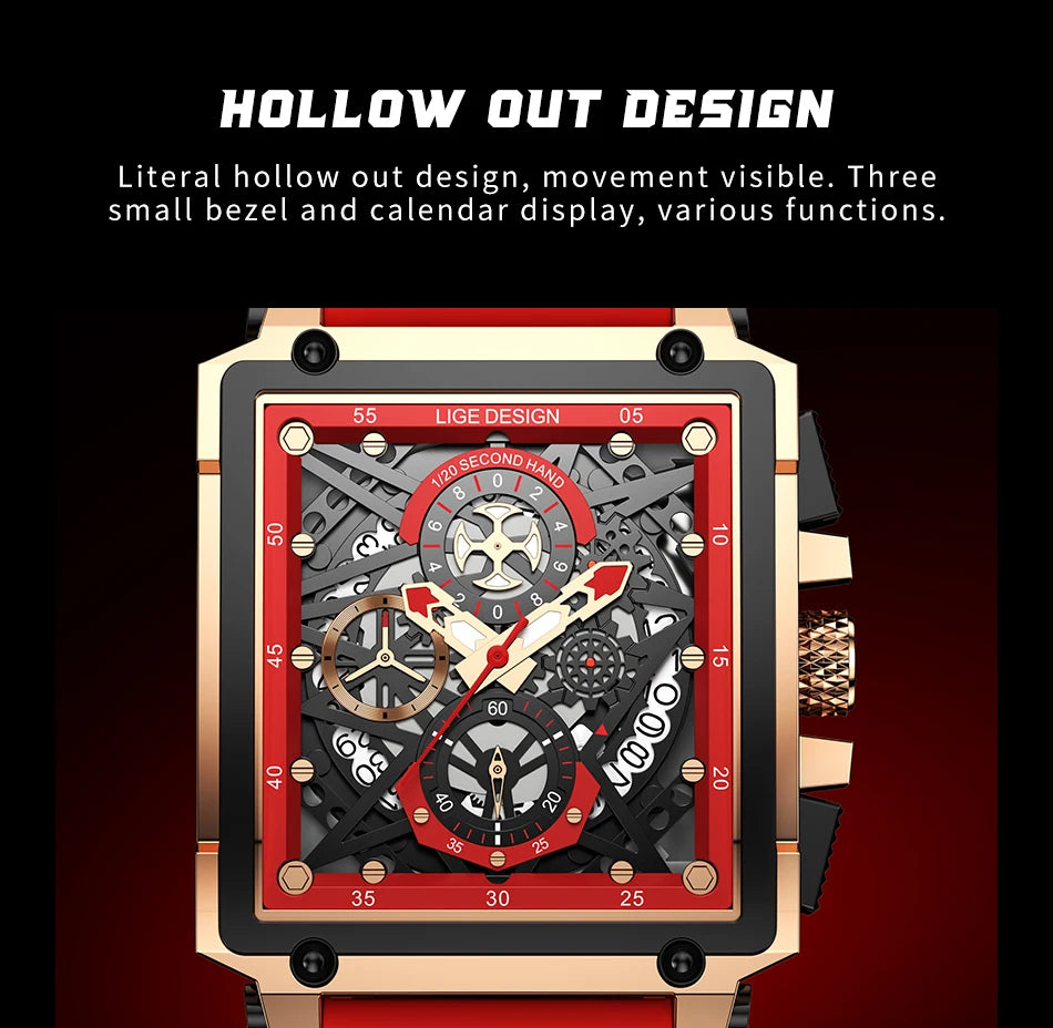 Square Waterproof Quartz Men Watch