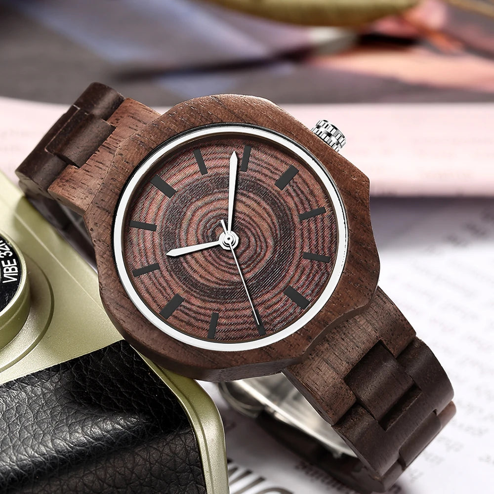 Wooden Strap Quartz Ladies Watch