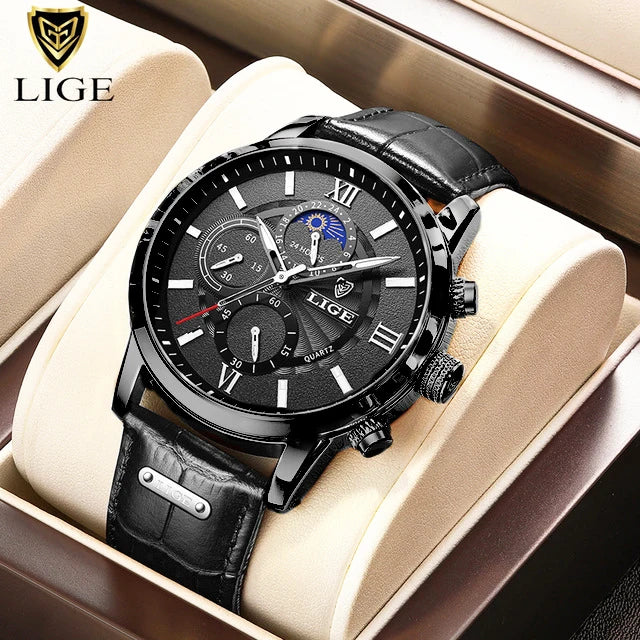 Luxury Leather Quartz Men Watch