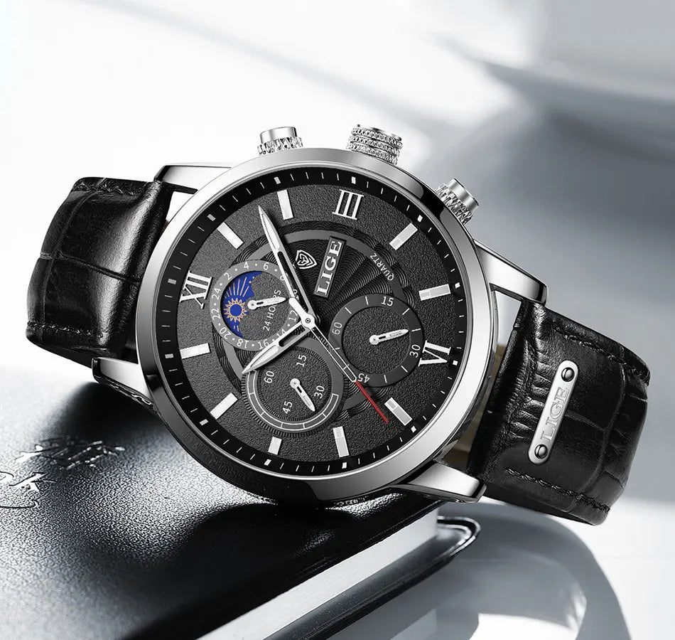 Luxury Leather Quartz Men Watch
