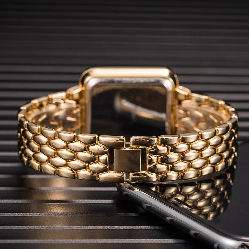 Digital Rhinestone Steel Women Watch