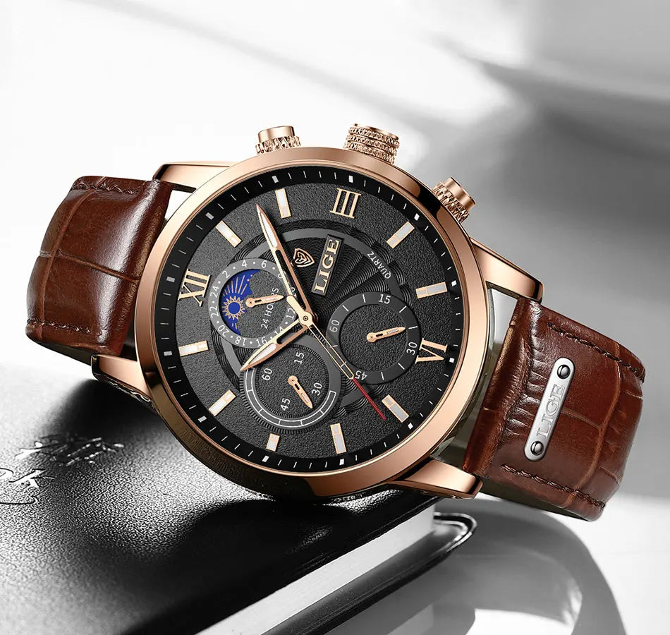 Luxury Leather Quartz Men Watch