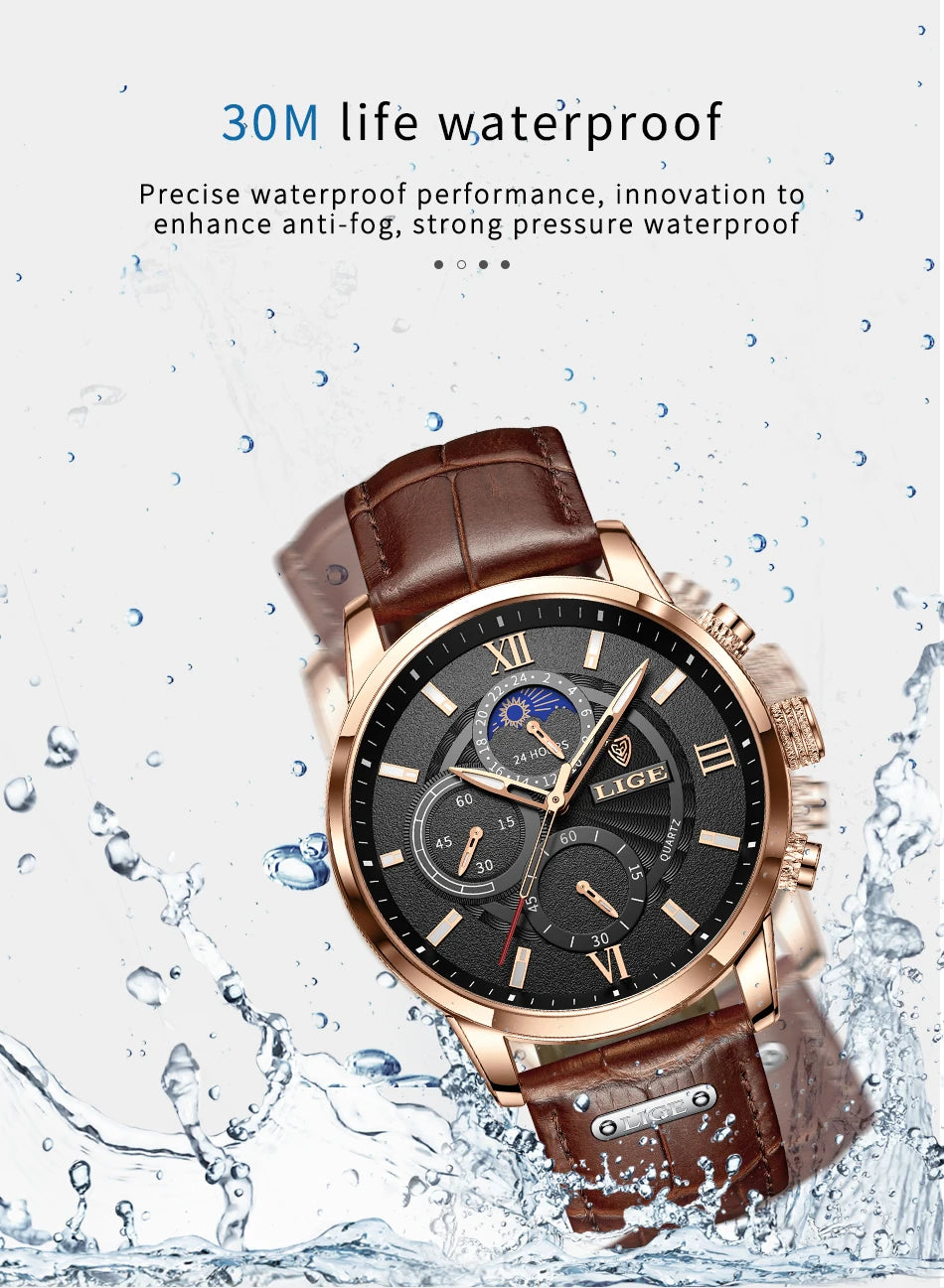 Luxury Leather Quartz Men Watch
