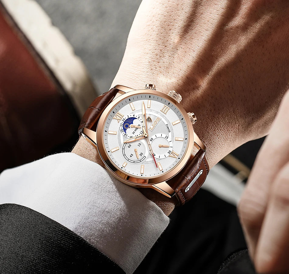 Luxury Leather Quartz Men Watch