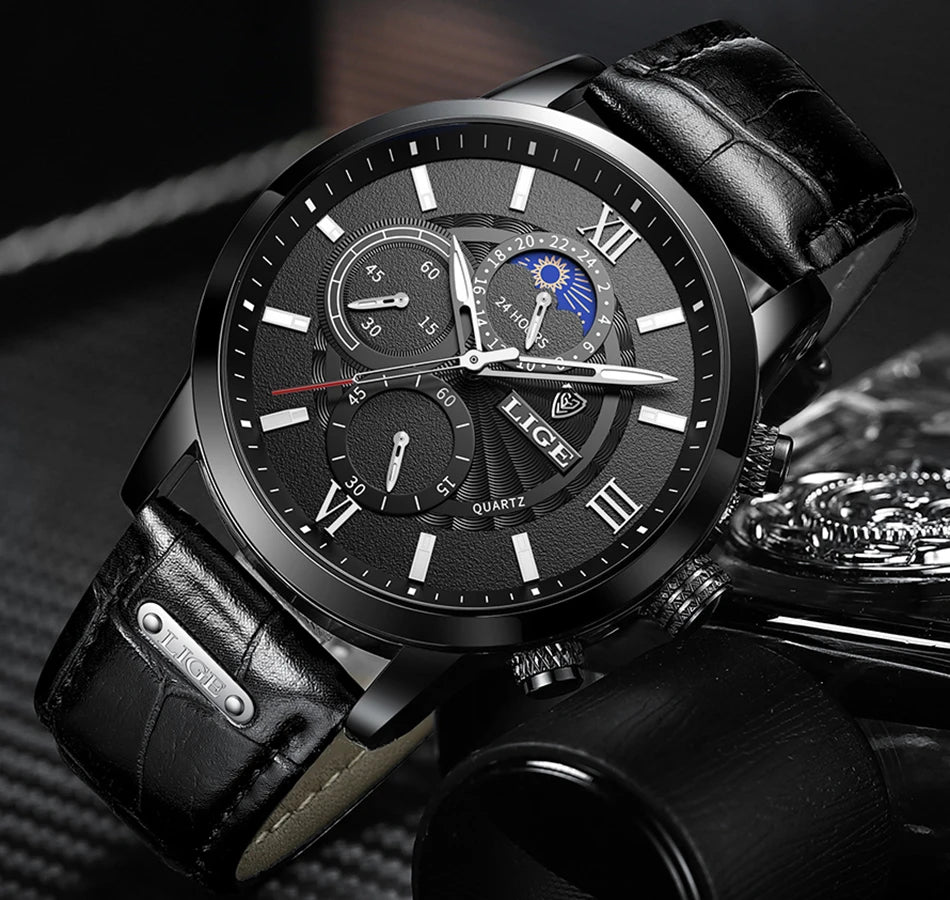 Luxury Leather Quartz Men Watch