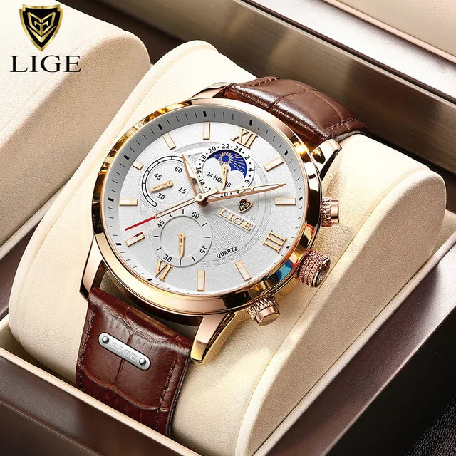 Luxury Leather Quartz Men Watch