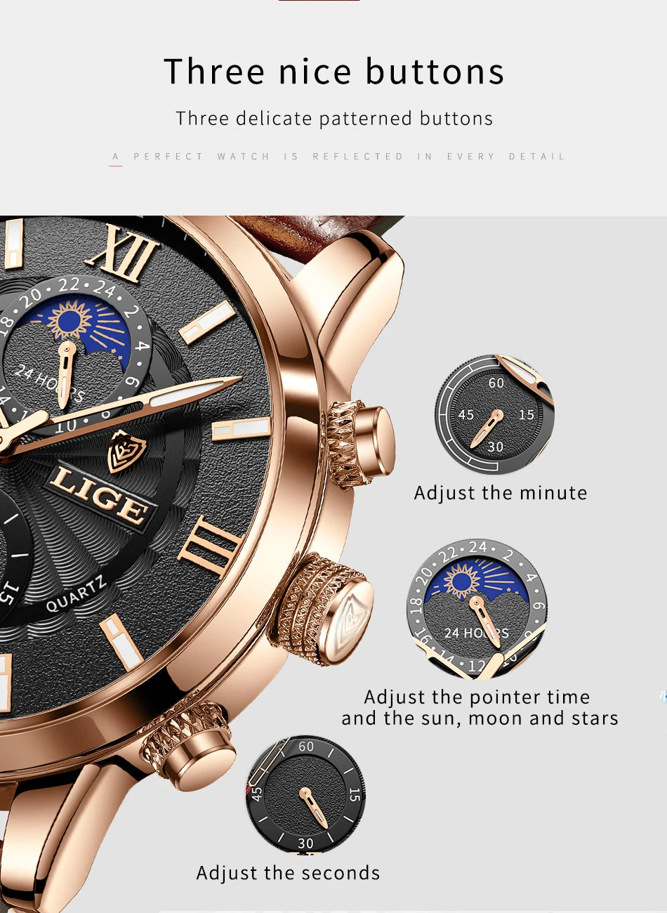 Luxury Leather Quartz Men Watch