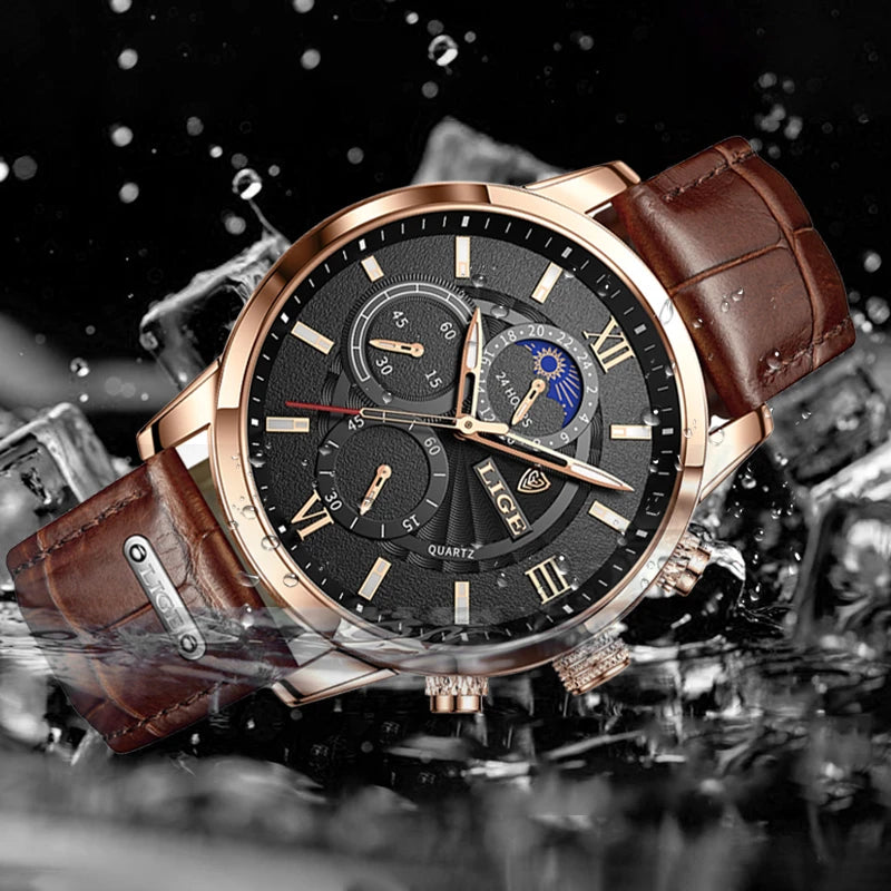 Luxury Leather Quartz Men Watch