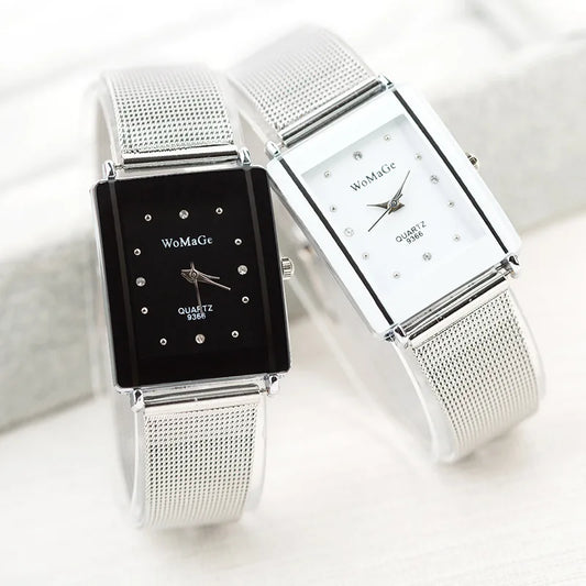 Rectangle Mesh Quartz Women Watch