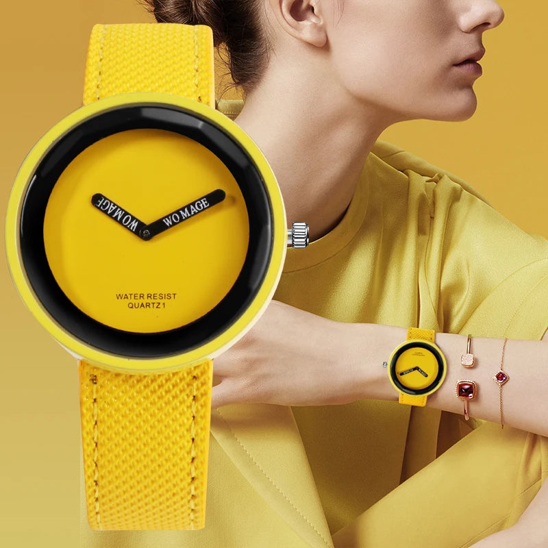 Casual Leather Women Wristwatch
