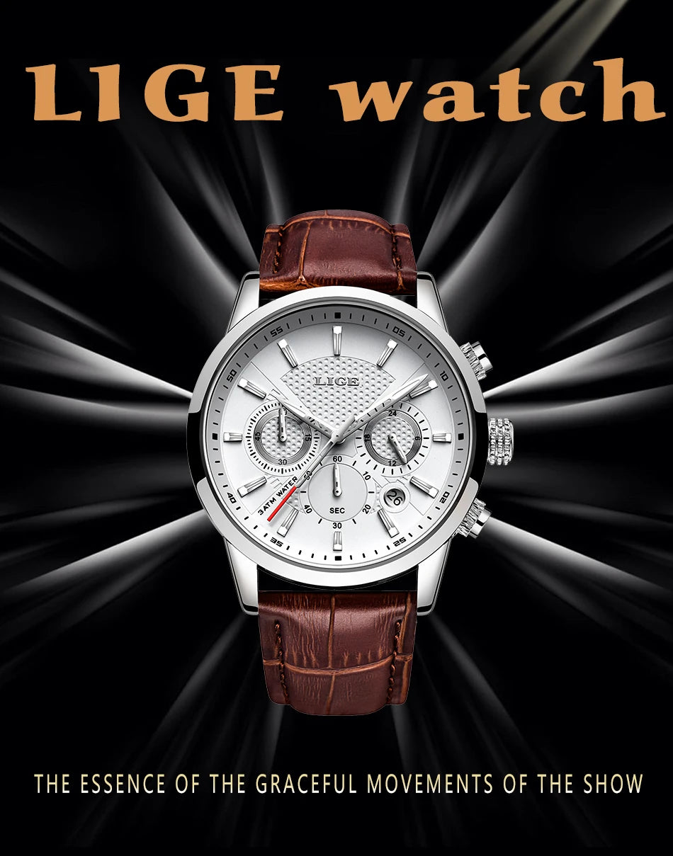 Luxury Leather Quartz Men Watch