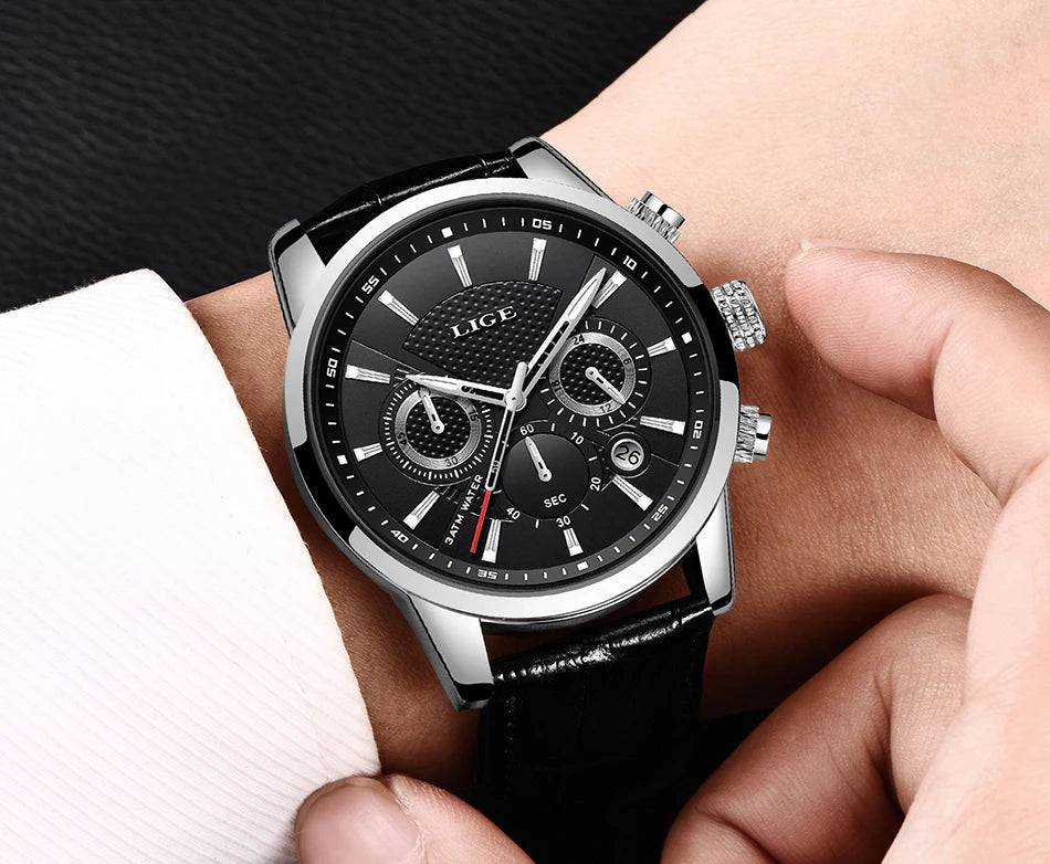 Luxury Leather Quartz Men Watch