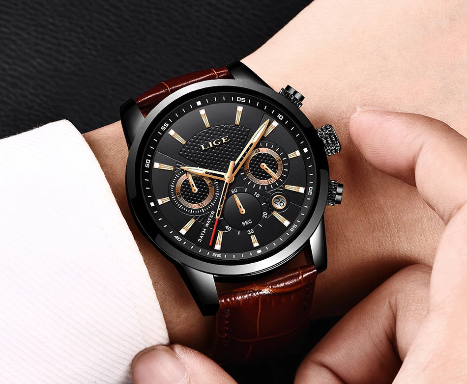 Luxury Leather Quartz Men Watch