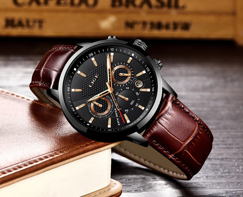 Luxury Leather Quartz Men Watch