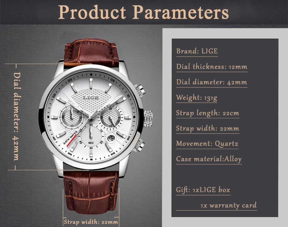 Luxury Leather Quartz Men Watch