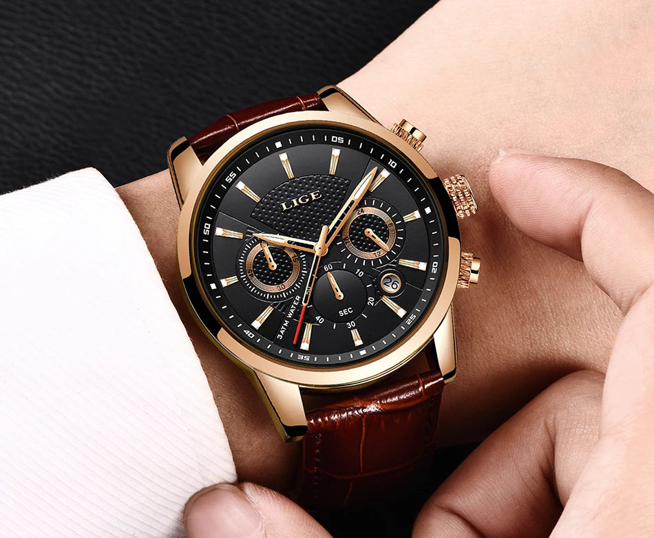 Luxury Leather Quartz Men Watch
