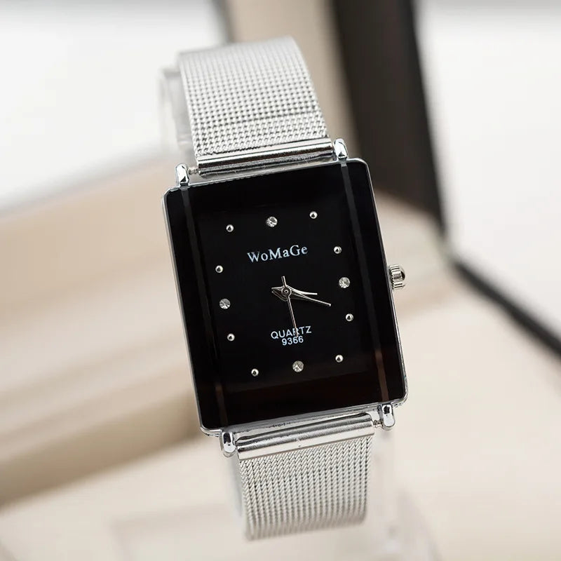 Rectangle Mesh Quartz Women Watch
