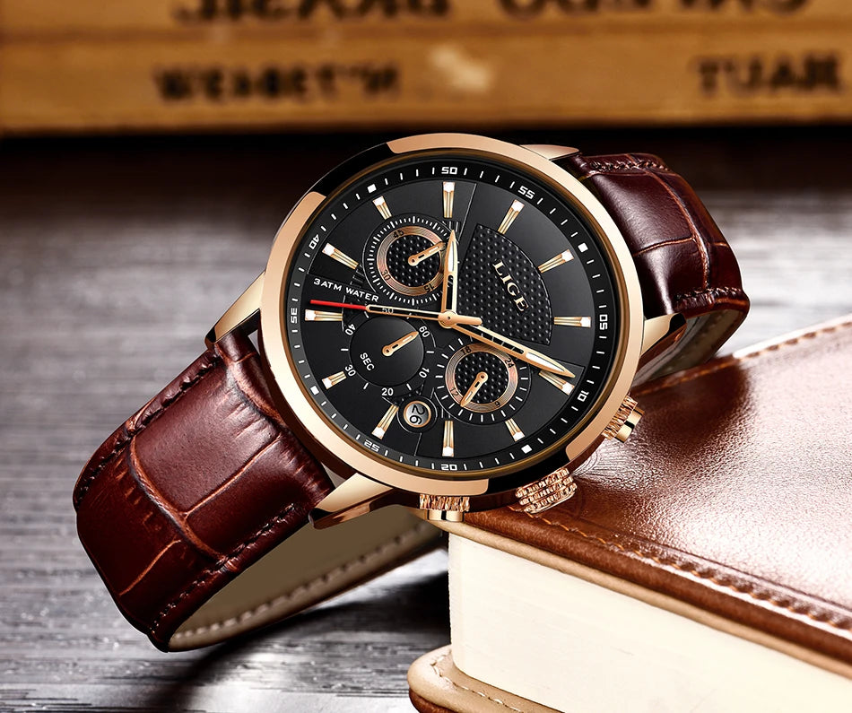 Luxury Leather Quartz Men Watch