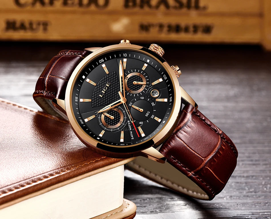 Luxury Leather Quartz Men Watch