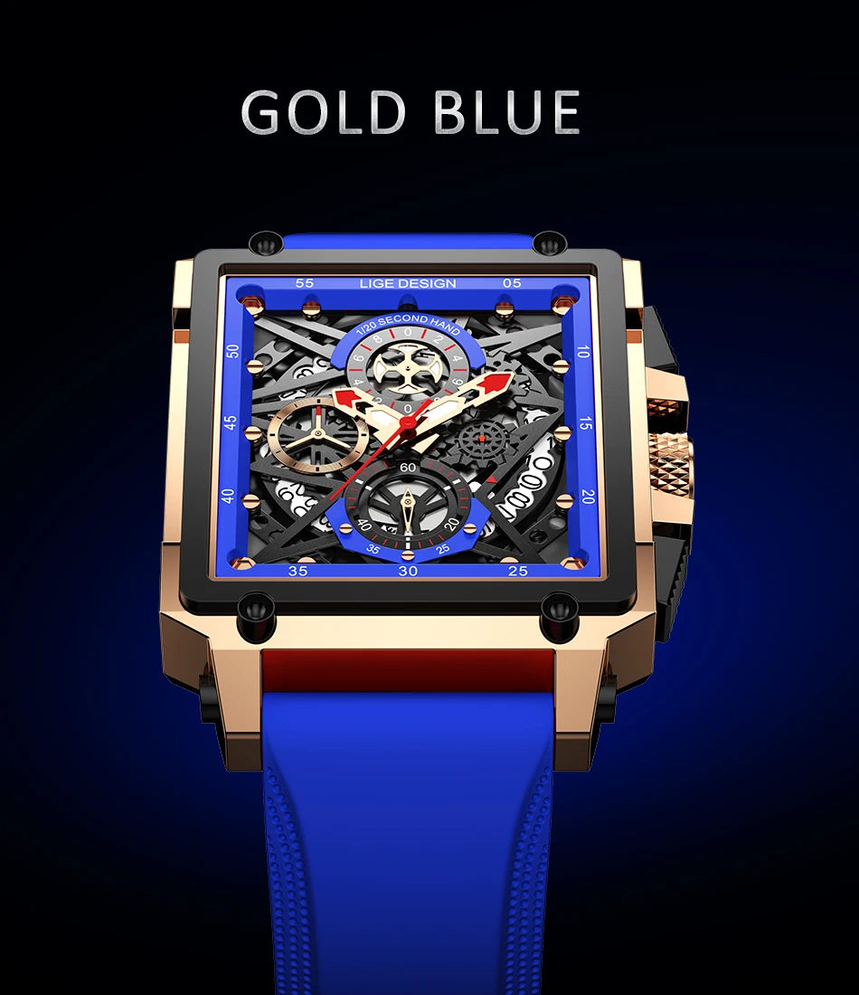Square Waterproof Quartz Men Watch