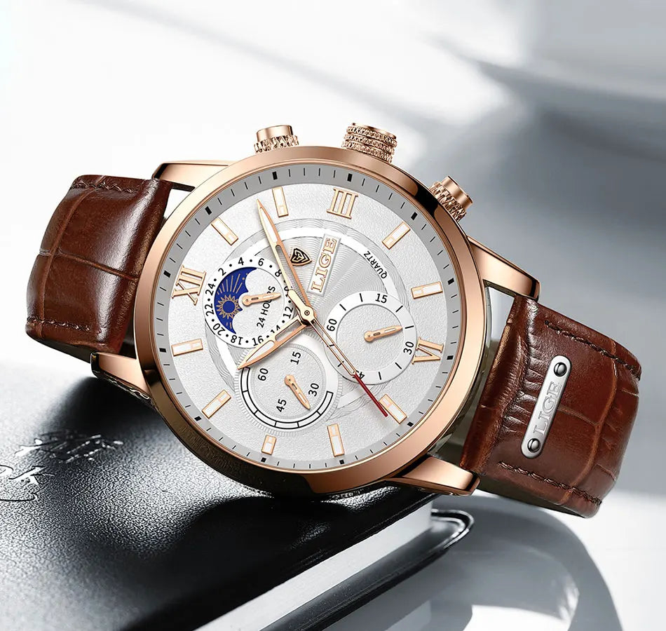 Luxury Leather Quartz Men Watch