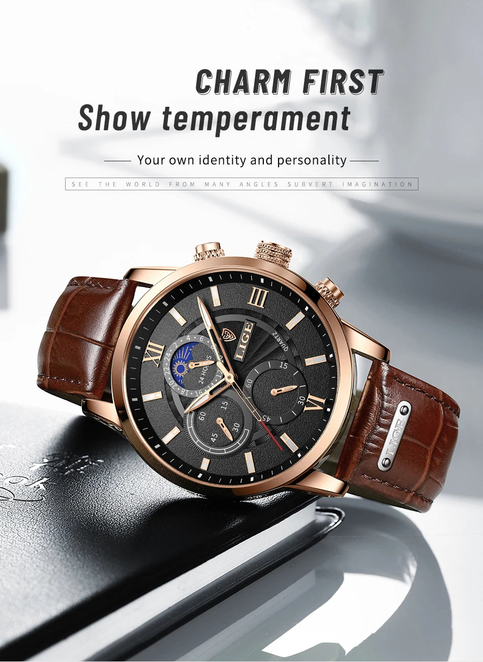 Luxury Leather Quartz Men Watch